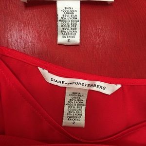 Diane Von Furstenberg Tops - Diane von Furstenberg red silk two piece top sz 2 Diane Von Furstenberg Tops - Diane von Furstenberg red silk two piece top sz 2